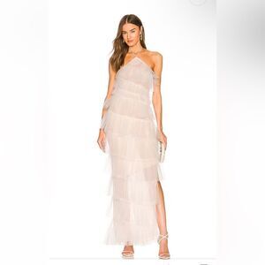 The Bar Henri gown blanc white tulle maxi dress halter wedding party Revolve 2